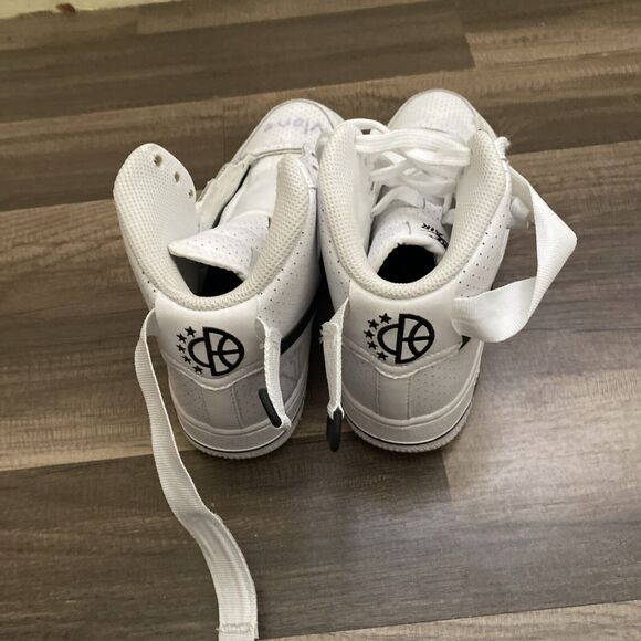 Nike Air Force 1 High White GS Shoes Black Swoosh Youth Size 4.Y 653998-102 - Picture 5 of 12